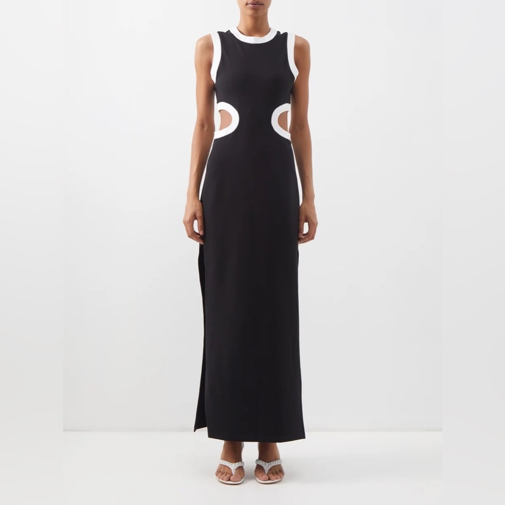 DOLCE CUTOUT JERSEY MIDI DRESS